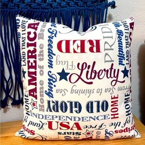 Americana Themed Throw Pillow